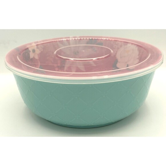 Pioneer Woman 100% Melamine Textured Holiday Bowl Textured Christmas Tree Flower - Picture 11 of 16